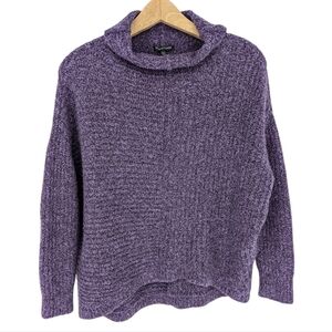 Eileen Fisher Sweater Merino Wool Cashmere Chunky Purple Small